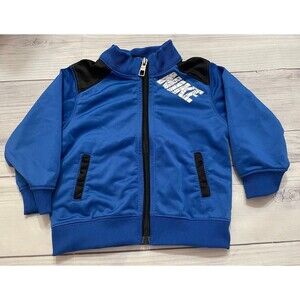 Nike Little Boy Little Girl Toddler Zip Black & Blue Jacket, Size 12 months